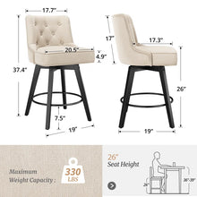 Load image into Gallery viewer, Bianny Swivel Upholstered Counter Stool (Set of 2)