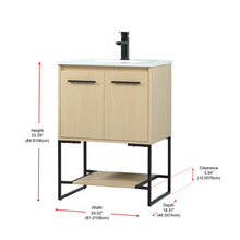 Load image into Gallery viewer, Bingen 24.02&#39;&#39; Single Bathroom Vanity with Engineered Marble Top
