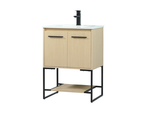 Bingen 24.02'' Single Bathroom Vanity with Engineered Marble Top