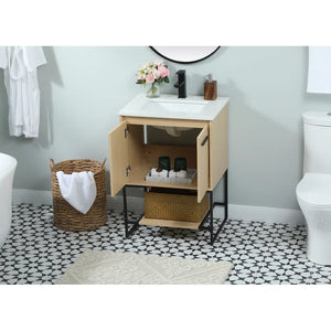 Bingen 24.02'' Single Bathroom Vanity with Engineered Marble Top