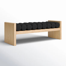 Load image into Gallery viewer, 52&quot; Boucle Fabric Wood Bench