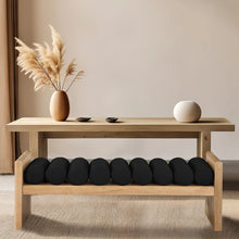 Load image into Gallery viewer, 52&quot; Boucle Fabric Wood Bench