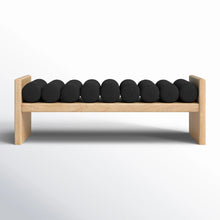 Load image into Gallery viewer, 52&quot; Boucle Fabric Wood Bench