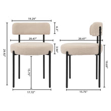 Load image into Gallery viewer, Boucle Upholstered Dining Chair With Back (Set of 2)
