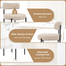 Load image into Gallery viewer, Boucle Upholstered Dining Chair With Back (Set of 2)