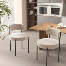 Load image into Gallery viewer, Boucle Upholstered Dining Chair With Back (Set of 2)