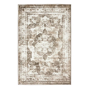 7'10" x 11' Brandt Oriental Indoor Rug, Light Brown, Chocolate, Ivory