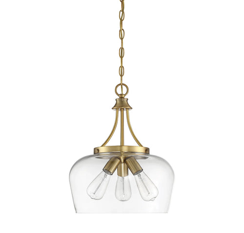 Breena 3 - Light Unique/Statement Pendant, Warm Brass