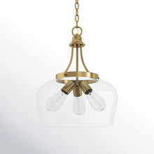 Load image into Gallery viewer, Breena 3 - Light Unique/Statement Pendant, Warm Brass