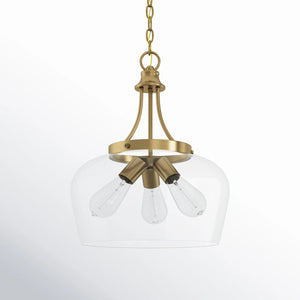 Breena 3 - Light Unique/Statement Pendant, Warm Brass