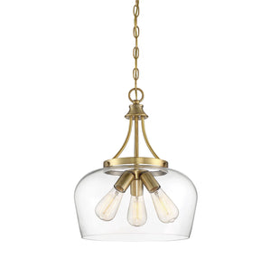 Breena 3 - Light Unique/Statement Pendant, Warm Brass