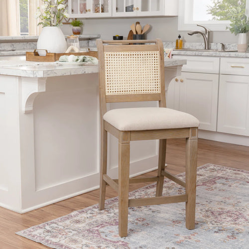 Breider Natural Cane SINGLE Counter Stool