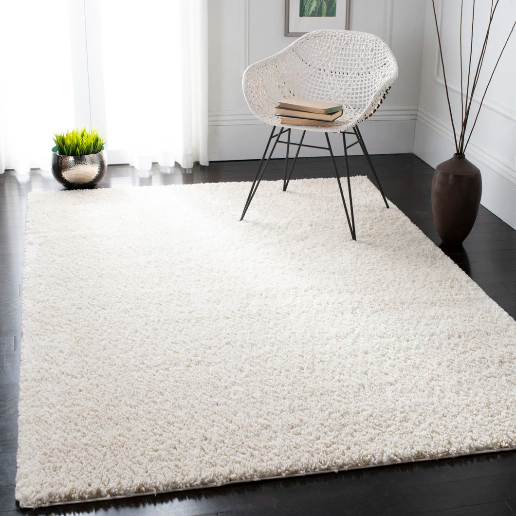 8' X 10' Brittney Shag Performance Solid Colour Rug, cream