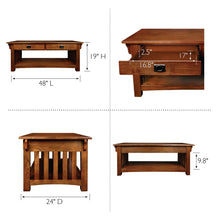 Load image into Gallery viewer, Brockton Solid Wood Coffee Table in Medium Oak