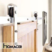 Load image into Gallery viewer, Brushed Nickel Classic Design Non-Bypass Single Track One Door Hardware Kit