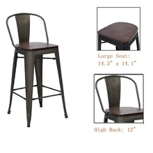 Load image into Gallery viewer, 24" Burney Counter Stool with Metal Frame (Set of 4)
