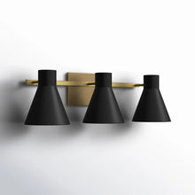 Load image into Gallery viewer, Byers 3 - Light Dimmable Vanity Light, gold / black