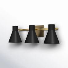 Load image into Gallery viewer, Byers 3 - Light Dimmable Vanity Light, gold / black