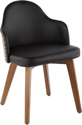 Ahoy Mid-Century Chair in Walnut and Black Faux Leather by Lumisource.