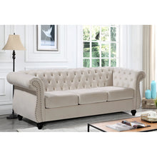 Load image into Gallery viewer, Felder Velvet Rolled Arm Sofa 82.6&quot; IVORY