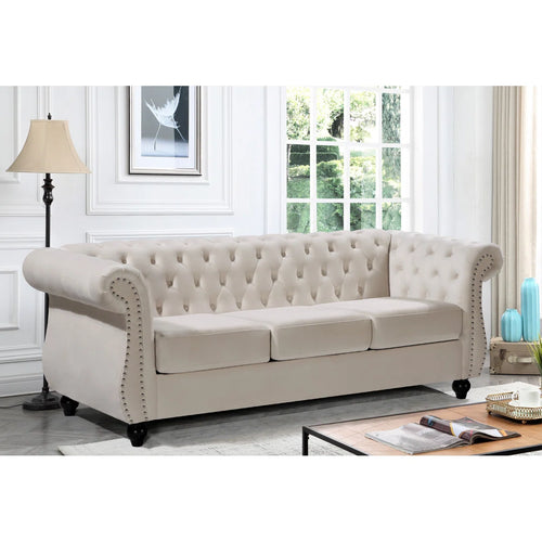 Felder Velvet Rolled Arm Sofa 82.6