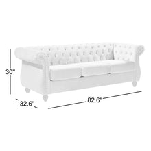 Load image into Gallery viewer, Felder Velvet Rolled Arm Sofa 82.6&quot; IVORY
