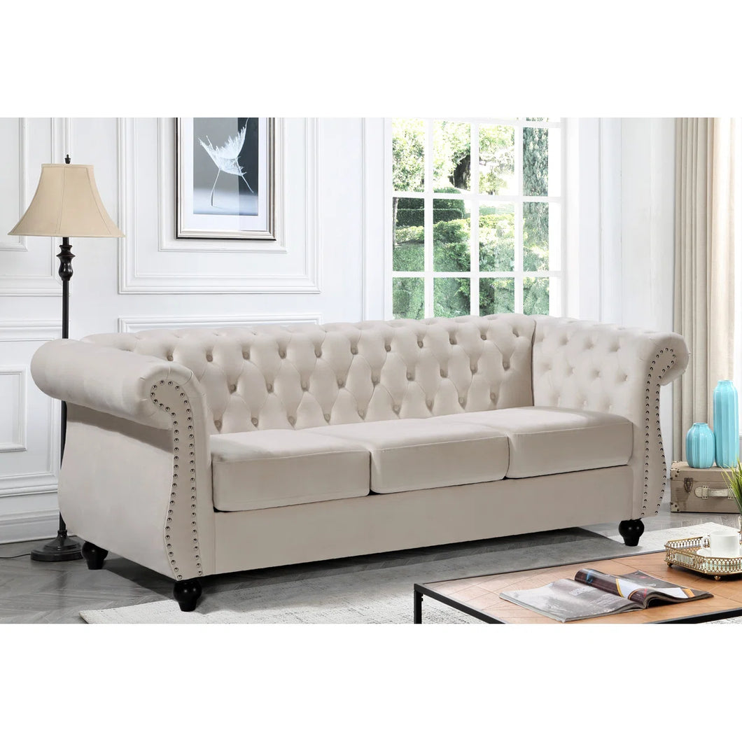 Felder Velvet Rolled Arm Sofa 82.6