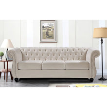 Load image into Gallery viewer, Felder Velvet Rolled Arm Sofa 82.6&quot; IVORY