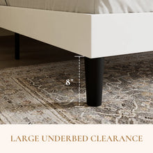 Load image into Gallery viewer, Candler Velvet Upholstered Platform Bed with Wingback Headboard and Wooden Slats FULL