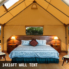 Load image into Gallery viewer, Canvas Wall Tent 14x16 FT w Frame, Fire Water Repellent 12 People For Camping