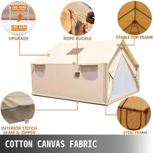 Load image into Gallery viewer, Canvas Wall Tent 14x16 FT w Frame, Fire Water Repellent 12 People For Camping