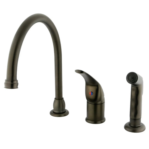 Kingston Brass 3 PC Chatham Pull Down Single Handle Kitchen Faucet with Drain Assembly