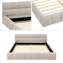 Load image into Gallery viewer, 66.5&quot; Chenille Upholstered Bed Frame With Headboard - Queen
