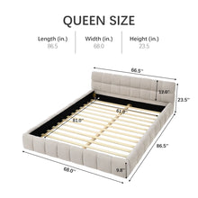 Load image into Gallery viewer, 66.5&quot; Chenille Upholstered Bed Frame With Headboard - Queen