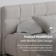 Load image into Gallery viewer, 66.5&quot; Chenille Upholstered Bed Frame With Headboard - Queen