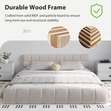 Load image into Gallery viewer, 66.5&quot; Chenille Upholstered Bed Frame With Headboard - Queen