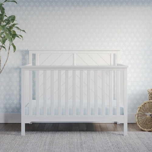 Child Craft Hampton Flat Top 4-in-1 Convertible Crib, White