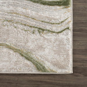 8'10" x 12" Chloe-Anne Modern Abstract Marble Design Green Area Rug