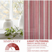 Load image into Gallery viewer, Chris Striped Linen Blend Textured Light Filtering Semi Sheer Rod Pocket Back Tab Curtains (Set of 2)