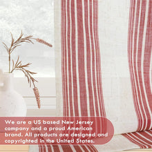 Load image into Gallery viewer, Chris Striped Linen Blend Textured Light Filtering Semi Sheer Rod Pocket Back Tab Curtains (Set of 2)
