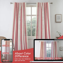 Load image into Gallery viewer, Chris Striped Linen Blend Textured Light Filtering Semi Sheer Rod Pocket Back Tab Curtains (Set of 2)