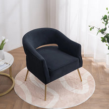 Load image into Gallery viewer, Chynna Velvet Armchair, Black with Gold Legs