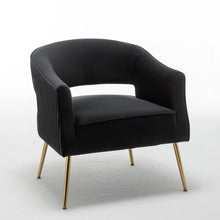 Load image into Gallery viewer, Chynna Velvet Armchair, Black with Gold Legs