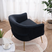 Load image into Gallery viewer, Chynna Velvet Armchair, Black with Gold Legs