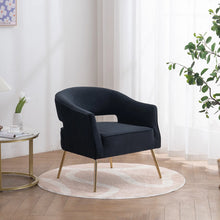 Load image into Gallery viewer, Chynna Velvet Armchair, Black with Gold Legs
