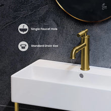 Load image into Gallery viewer, Claire Ceramic Rectangular Wall Mount Bathroom Sink with Overflow SM-WS344BGT