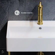 Load image into Gallery viewer, Claire Ceramic Rectangular Wall Mount Bathroom Sink with Overflow SM-WS344BGT