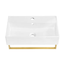 Load image into Gallery viewer, Claire Ceramic Rectangular Wall Mount Bathroom Sink with Overflow SM-WS344BGT