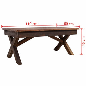 Coffee Table Solid Reclaimed Wood 43.3" x 23.6" x 17.7"