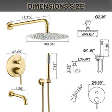 Load image into Gallery viewer, Tub Shower Faucet Set Complete Rain Shower System with Tub Spout